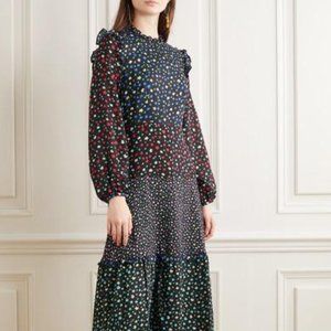 NEW RIXO Silk-Blend Billie Maxi-dress